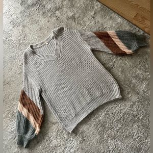 Grey/brown/pink boutique sweater
